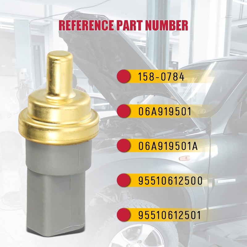 AUTEX Engine Coolant Temperature Sensor Switch Sender 158-0784 06A919501A Compatible with Audi A4 A5 A6 Q5 Q7 TT R8 VW Jetta Passat Beetle Porsche Cayenne - Image 4